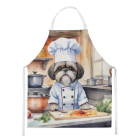 Shih Tzu The Chef Apron Cooking Kitchen Server Baking Crafts Gardening for Adult Women Men, Unisex, Large, Multicolor