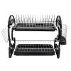 Multifunctional Dual Layers Bowls & Dishes & Chopsticks & Spoons Collection Shelf Dish Drainer Black