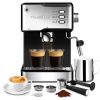 Espresso Machine, Espresso and Cappuccino latte Maker 20 Bar Pump Coffee Machine Compatible with ESE POD capsules filter&Milk Frother Steam Wand,950W