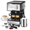 Espresso Machine, Espresso and Cappuccino latte Maker 20 Bar Pump Coffee Machine Compatible with ESE POD capsules filter&Milk Frother Steam Wand,950W