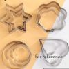 12 Pcs Stainless Steel Cookie Cutters Sugarcraft Cake Cupcake Decorating Tool Mold Round/Star/Flower/Heart Shape