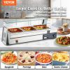 VEVOR 3-Pan Commercial Food Warmer, 3 x 12QT Electric Steam Table with Tempered Glass Cover