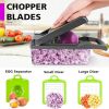 Vegetable Chopper, Pro Onion Chopper, Multifunctional 13 In 1 Food Chopper, Kitchen Vegetable Slicer Dicer Cutter,Veggie Chopper With 8 Blades